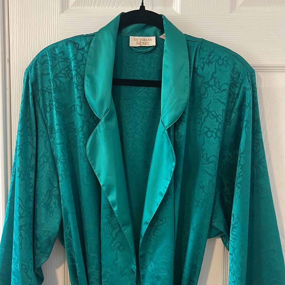 Victoria's Secret Teal Satin Robe - Picture 2 of 5